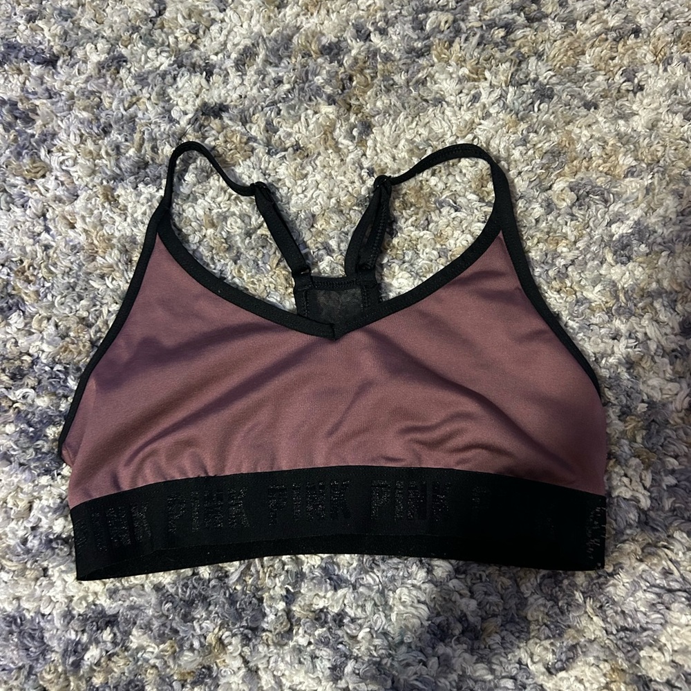 VICTORIAS SECRET PINK DUSTY ROSE SPORTS BRA
